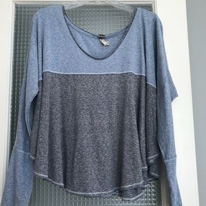 Free People blue and soft gray shirt. Never worn!